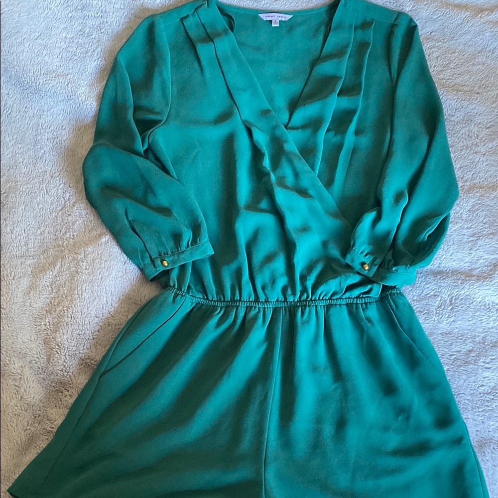 Naked Zebra Green Bishop Sleeve Wrap Dress